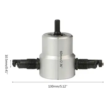 

160A Practical Nibble Metal Cutter Double Head Sheet Drill Tool Attachment Open