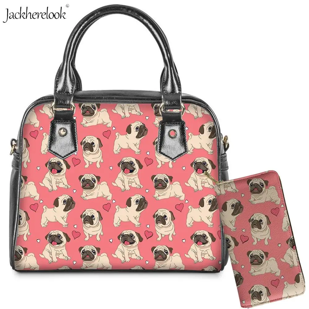 Womens Wallets Funny American Puppy Dog Pug Cat Leather Passport Wallet Coin Purse Girls Handbags