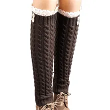 Корейский стиль Для женщин зимние теплые из мягкой шерсти кружевного трикотажного твист гетры комфорт Теплые зимние сапоги носки Meia masculina# ZF