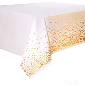 

1Pcs 3 Different Colors Environmentally Friendly Disposable Tablecloth Gold Foil Printed Tablecloth Polka Dot Tablecloth