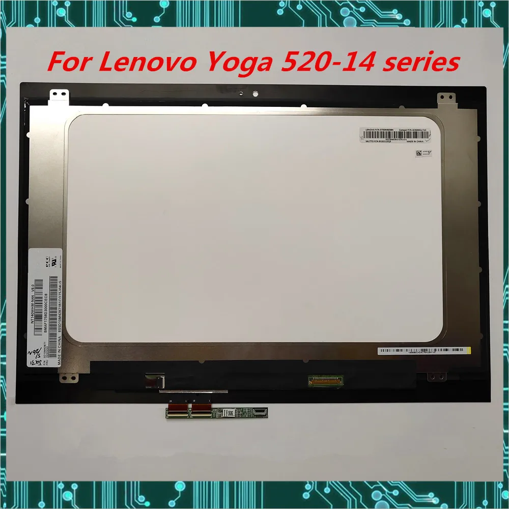 Для lenovo 520-14ikb 1" lcd-дисплей для ноутбука сенсорный экран в сборе YOGA 520-14 edp 30 pin протестирован