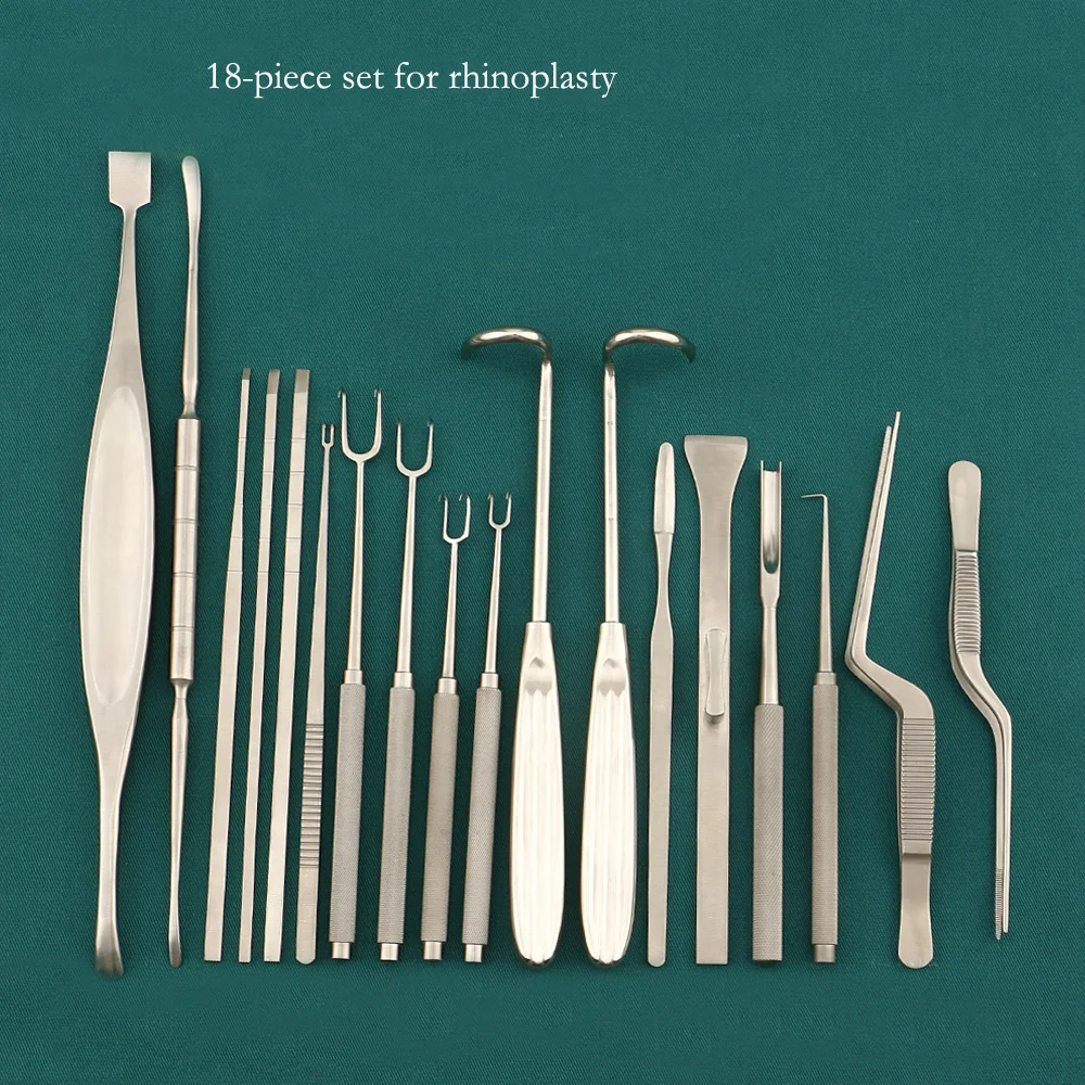 

Nose Correction Equipment Set, Wet Bone Joseph Stripper, Wet Knife Bone Splinter, Double Claw Hook, 18 Pcs Combination