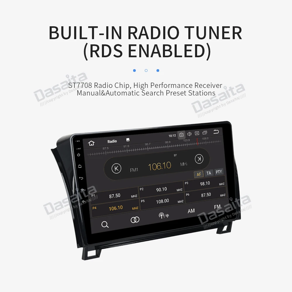 Dasaita автомобильный 1 din Android 9,0 радио для Toyota Tundra 2007-2013 gps Sequoia 2008- TDA7850 1080P видео 10," ips сенсорный экран