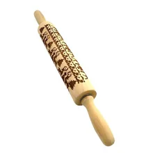 Деревянные тиснение Рождество Скалка Деревянный Тесто Ролик печенье Декор выпечки рельефная Скалка Кухня инструменты 35*5 см 43*5,5 см