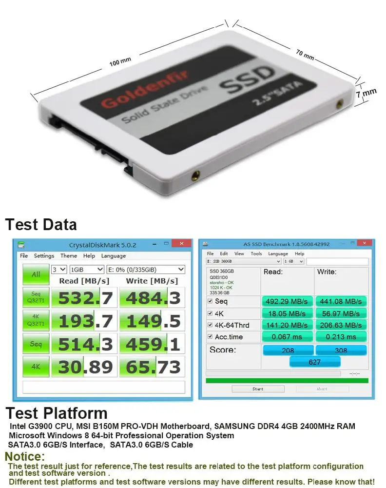 MeterMall SSD 64 ГБ 128 ГБ 256 ГБ 360 гб 516 ГБ 960 ГБ SSD 2,5 дюйма Жесткий диск твердотельные диски 2," Внутренний