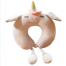 Новая Милая хлопковая плюшевая Шейная подушка для путешествия, домашняя подушка для автомобиля, медицинская подушка для путешествий, Офисная Подушка для сна