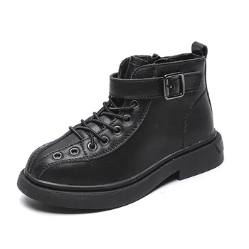 

Children Boots Baby Short Boots Autumn Winter Martin Boots Pure Color Black White Kids Flat Sneakers snow Shoes SYL022