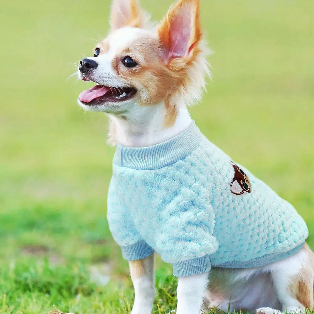 Милый мультфильм стиль собака вязаный джемпер Чихуахуа Одежда для животных для щенков одежда свитер котенок Великобритании