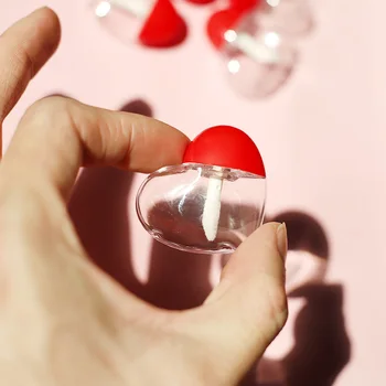 

6 Pieces Love Heart Shaped Plastic Lip Gloss Tube Bottle Empty Cosmetic Container Lipstick Lip Balm Bottle Makeup Organizer