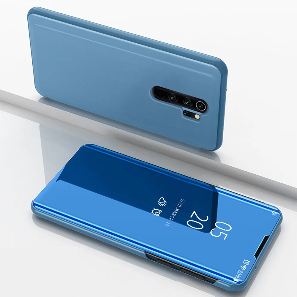 JONSNOW, умный зеркальный кожаный чехол для Xiaomi Redmi Note 8 T, покрытие с подставкой для Xiaomi Redmi Note 8 Pro, чехол s Fundas - Цвет: Sky Blue
