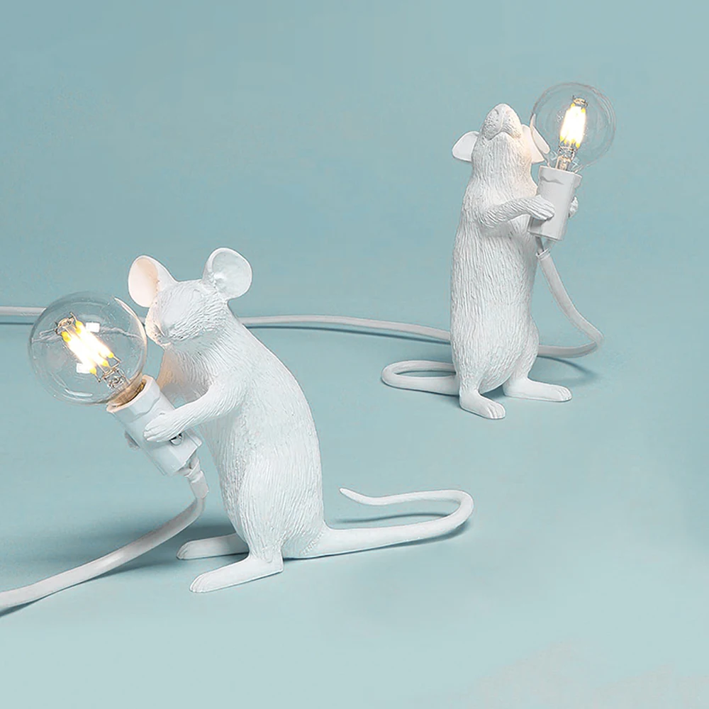 Creative Mouse Table Lamp Mini Animal Small Mini Mouse Desk Light Cute LED Night Light Home Decoration Bedside Lamp