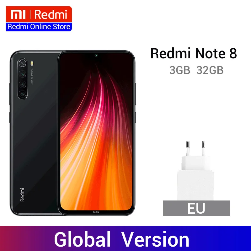 

Global Version Xiaomi Redmi Note 8 3G 32G 48MP Quad Camera Smartphone Snapdragon 665 Octa Core 6.3" FHD Screen 4000mAh