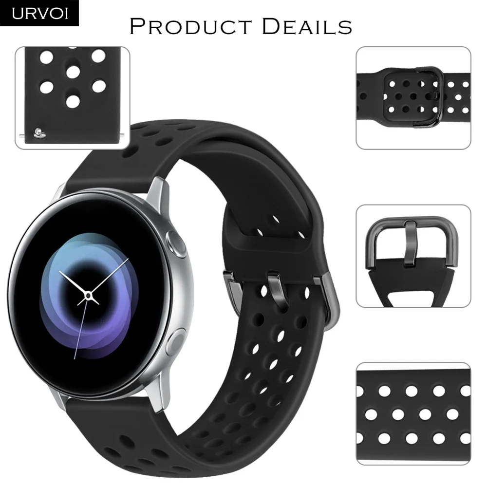 URVOI силиконовый ремешок для Galaxy Watch Active/42/46 мм спортивный HUAWEI GT быстроразъемные