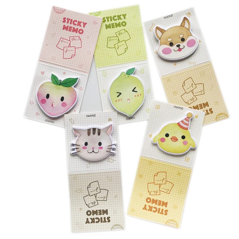 

30 Pages Cute Yellow Duck Cat Dog Lemon Peach Sticky Note Memo Pad Notepad School Office Supply Student Stationery Kids Gift