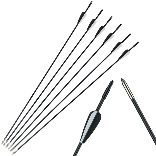 Flèches En Fibre De Verre Pour Tir à L'arc - 31 Spine 900 - Lot De 12/24 - Pour Chasse Et Pratique - 8