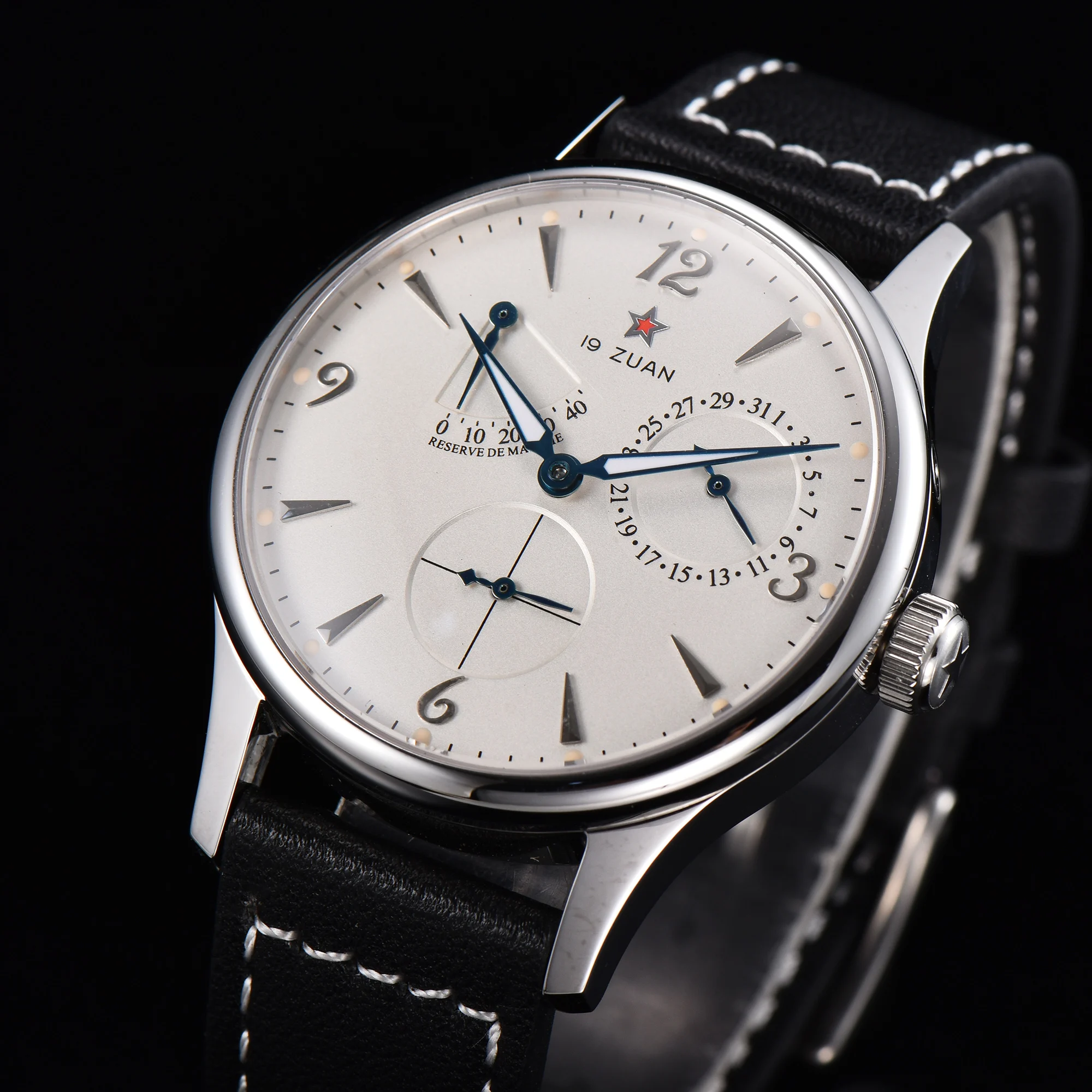 MEN WATCH 40MM 1963 AUTOMATIC MECHANICAL WRISTWATCH SEAGULL St17 MOVEMENT PILOT WATCH ARMY ORIGINAL AIR FORCE SAPPIRE GLASS