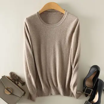 

wool Cashmere Sweater Women solid color Pullover o-neck sweater Long sleeve Knitted clothes