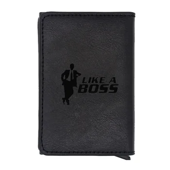

4 colors Funny Like A Boss Rfid Wallet Classic Men Pu Leather Card Purse Gifts