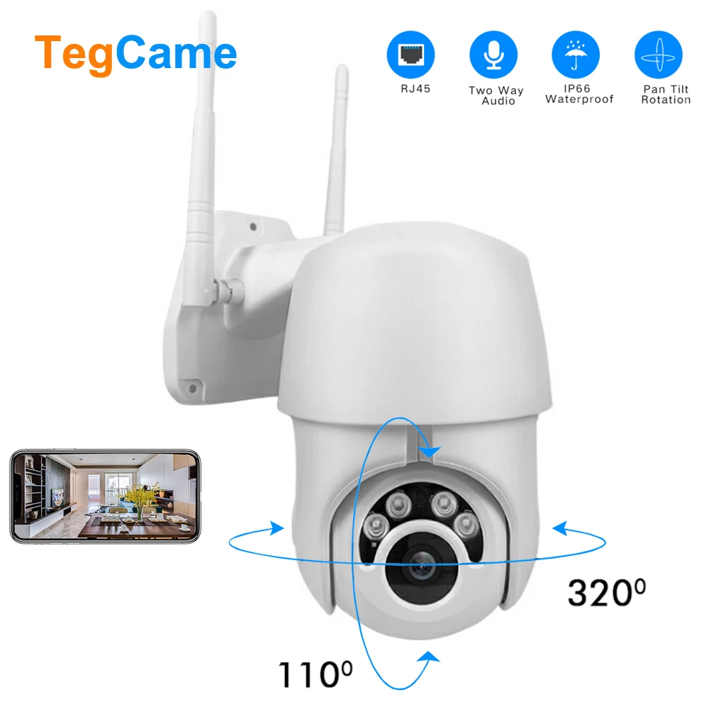 Новинка 1080P Беспроводная PTZ скоростная купольная IP камера WiFi 2MP наружная