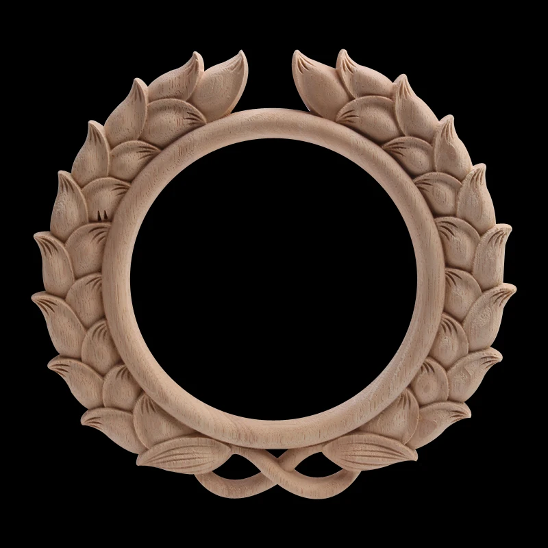 Wood Carving Round Decals Solid Wood Door Heart Flower Europeanstyle