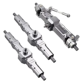 

3PCS/SET Durable Titanium Color Metal Front Rear Bridge Axle Set For WPL HengLong 1/16 Military Truck RC Car