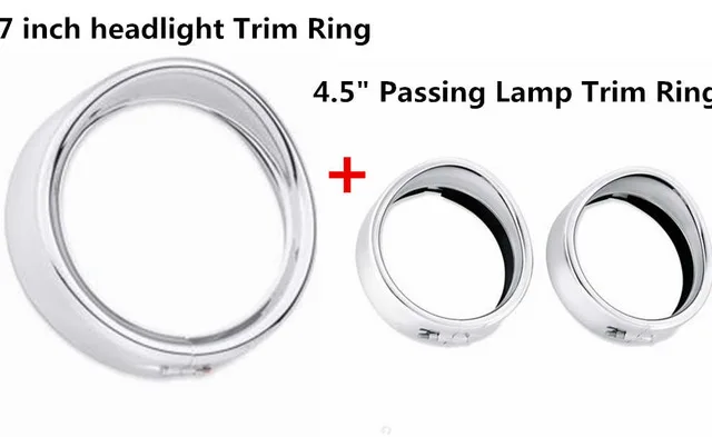 7 Zoll Scheinwerfer Lampen Zierring Trim Ring schwarz für Harley