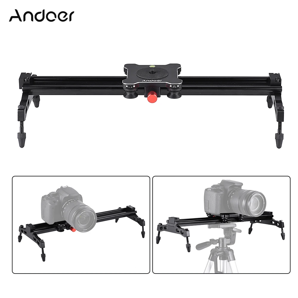 

Andoer 40cm Bearing Type Aluminum Alloy Camera Track Dolly Slider Stabilizer Rail System for DSLR Camera DV Video Film Making