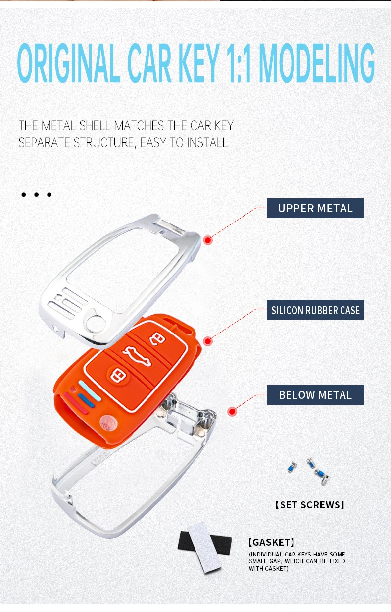 Custodia/cover per Chiave/telecomando Per Audi A3 A4 A5 C5 C6 8L 8P B6 B7 B8 C6 RS3 Q3 Q7 TT 8L 8V S3 portachiavi accessori auto 22 Custodia/cover per Chiave/telecomando Per Audi A3 A4 A5 C5 C6 8L 8P B6 B7 B8 C6 RS3 Q3 Q7 TT 8L 8V S3 portachiavi accessori auto - H249921c9392f489db3a740492f08ec93u