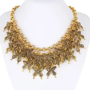 

Tuliper чокер Butterfly Statement Necklace Choker подвеска Retro Pendant For Women Party Jewelry Collier цепочка кулон Femme
