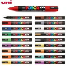 Uni Posca PC-5M маркеры для рисования Средний наконечник 1,8 мм-2,5 мм 17 цветов для школы, офиса, художественные маркеры японские товары для рукоделия 1 шт