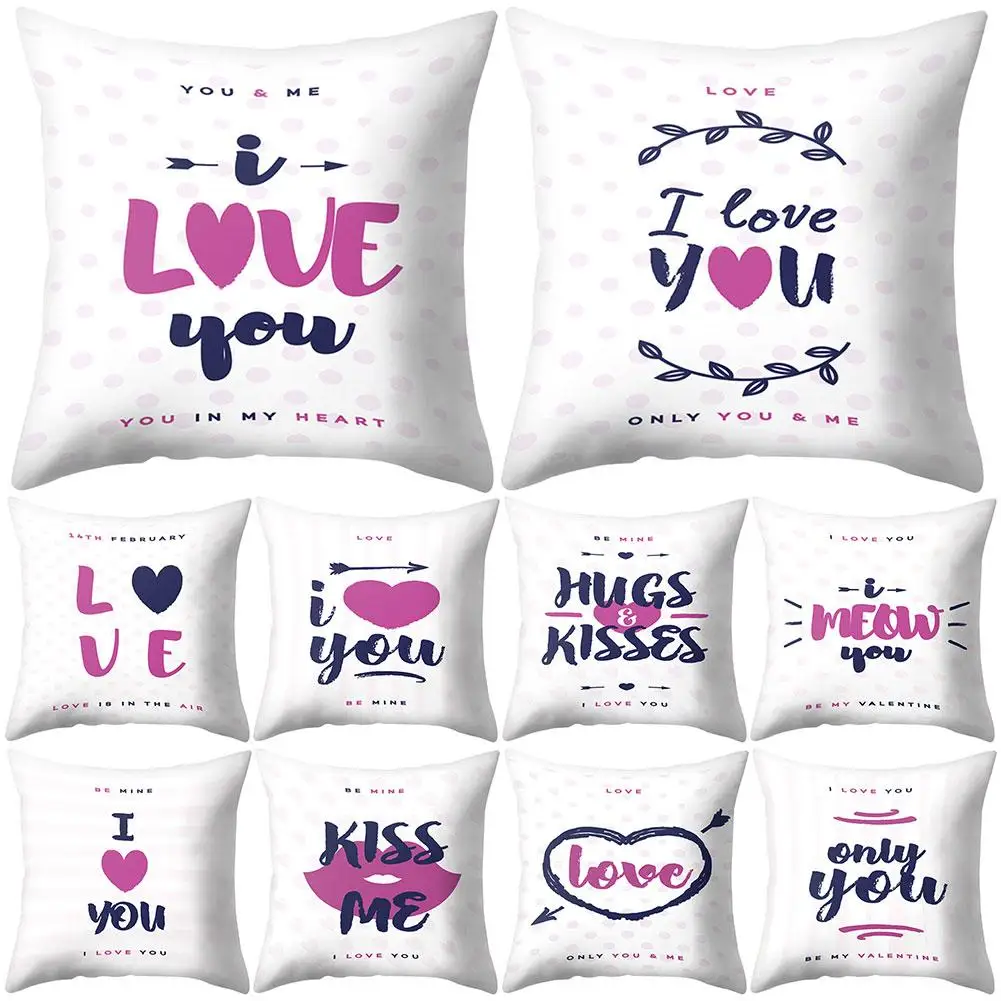 

HOT SALES Romantic Love Heart Kiss Pillow Case Cushion Cover Home Office Chair Sofa Decor