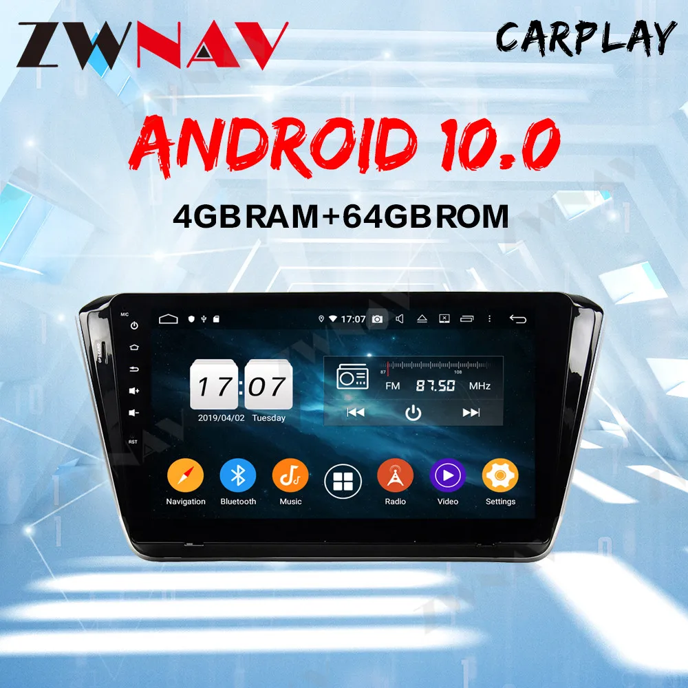 

Android 10 Car GPS Navigation No DVD Player For Skoda Superb 2015-2018 Auto Stereo Headunit Multimedia Player Radio Player