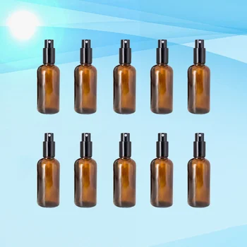 

10Pcs Perfume Spray Bottle Liquid Subpackaging Bottle Glass Sprayer Empty Cosmetics Container Brown (15ml)