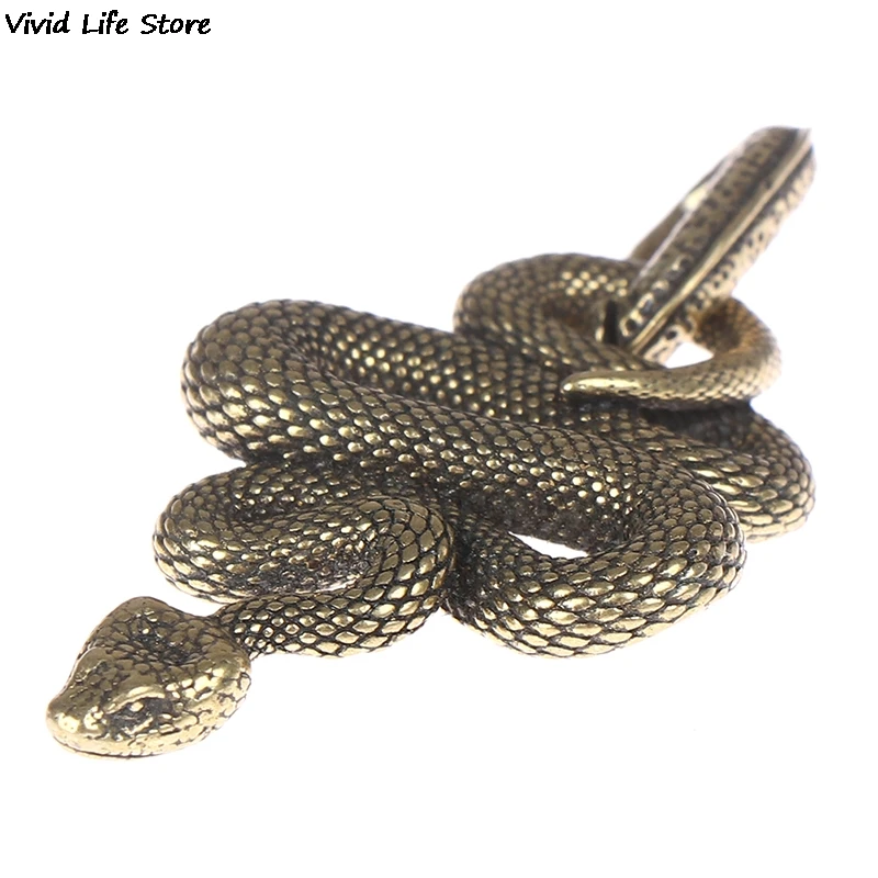 1pc ręcznie breloczek Metal mosiądz wąż kształt brelok moda zwierząt klucz torebka z pierścieniem wisiorek