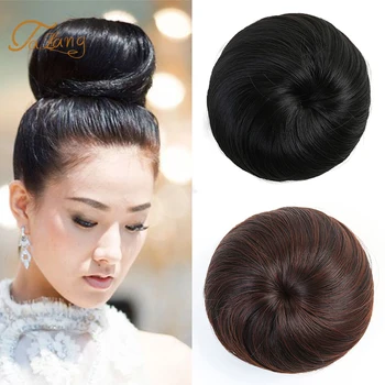 

TALANG Girls Brown Blonde Bun Hair Chignon Synthetic Donut Roller Hairpieces High Temperature Fiber for Women headwear