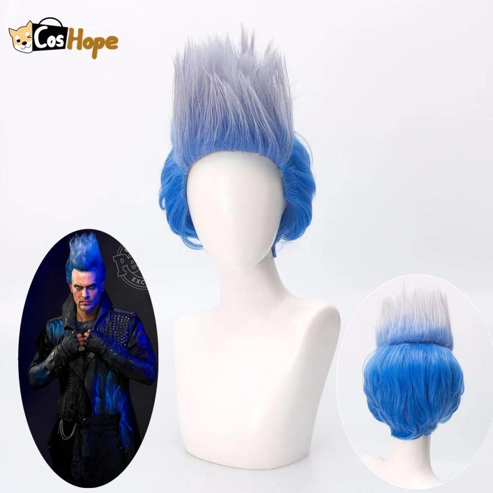 Hades Descendants Cosplay Wig Men Short Sapphire Blue Hair Anime Wig Heat  Resistant Synthetic Wigs Halloween Fancy Party Cosplay|Movie & TV costumes|  - AliExpress
