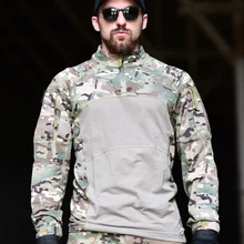 Мужская охотничья тактическая одежда с длинным рукавом камуфляжные военные рубашки для стрельбы уличные камуфляжные страйкбол Пейнтбол CS игры армейские рубашки