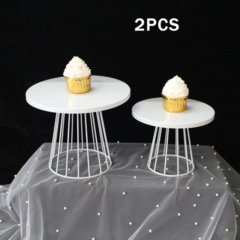 Cake Stand White with Metal Handles Multi-layer Dessert Table Hollow  Cupcake Display Afternoon Tea Pastry Fruit Tray T 別倉庫からの配送