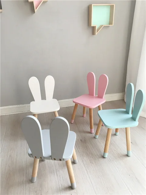 Hot Nordic style wood desk chair for kids cute children furniture high ...