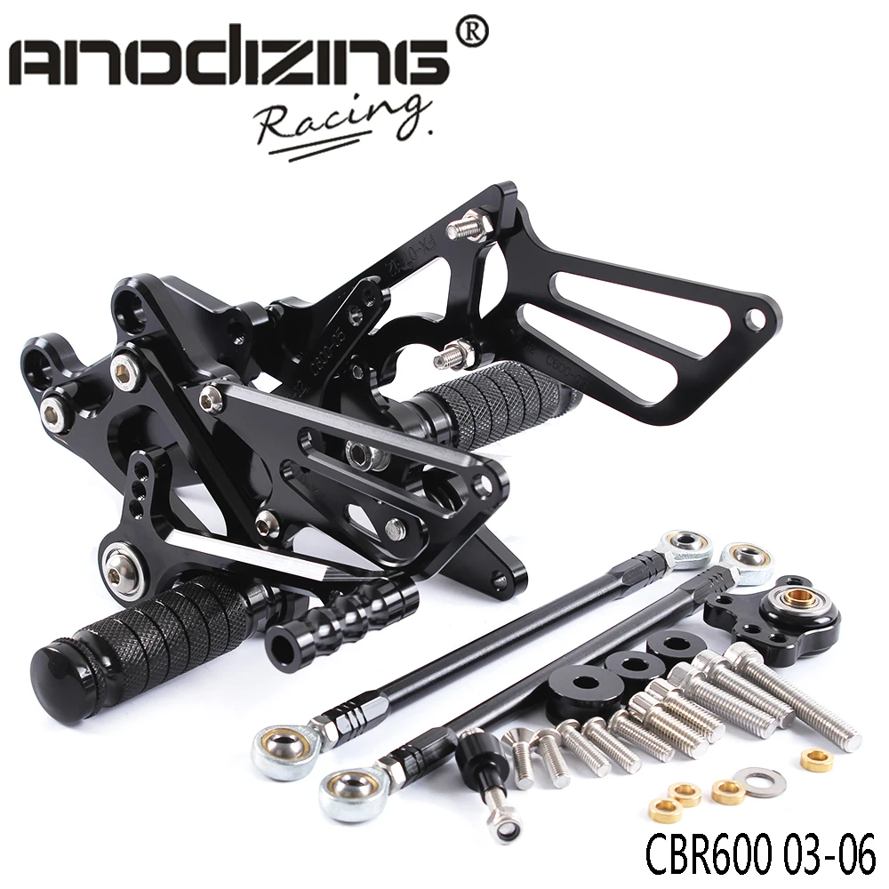 Full CNC Aluminum Motorcycle Adjustable Rearsets Rear Sets Foot Pegs For HONDA CBR600RR 2003-2006