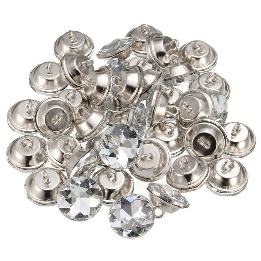 50pcs Flower Crystal Buttons For Sewing Sofa Upholstery Button DIY Crafts De