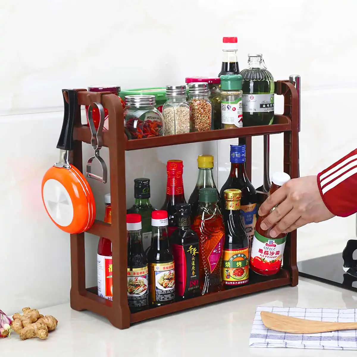 Multifunctional Kitchen Storage Rack Kitchen Utensils Rack Seasoning Spice Jar Bottle Bathroom Storage Holder Shelf Organizer Multifunctional Kitchen Storage Rack Kitchen Utensils Rack Seasoning Spice Jar Bottle Bathroom Storage Holder Shelf Organizer