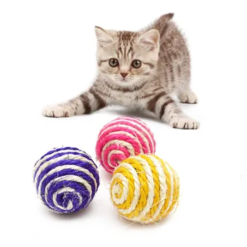 

Pet Supplies Cat Kitten Sisal Rolling Scratching Ball Interactive Toy Scratching Toys for Cats Cat Sisal Rope Weave Ball