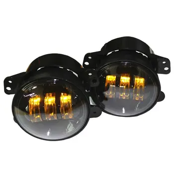 

4 Inch Amber Yellow 60W Led Fog Lights For Jeep Wrangler 97-2018 Jk Tj Lj Off Road Fog Lamps