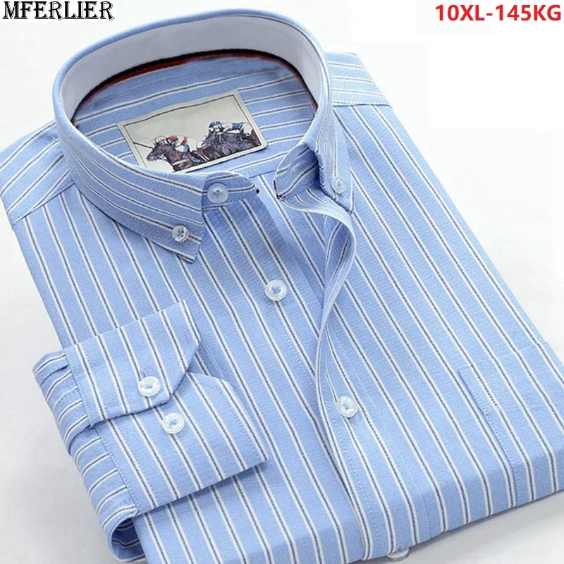 

high quality expensive autumn striped shirts men oversize shirts long sleeve man shirts casual plus size 7XL 8XL 9XL 10XL 140KG