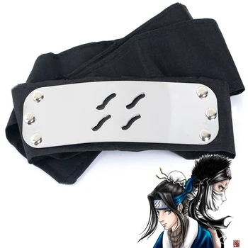 

Blue Black Naruto Leaf Village Logo Metal Plated Headband / Forehead Protector Cosplay Accessories