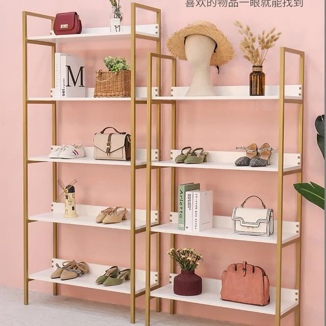 Shoe Rack Display Rack Shop Multi Layer Creative Shoe Store Display Rack  Clothing Store Wall Hanging Gold Bag Shelf - Storage Holders & Racks -  AliExpress