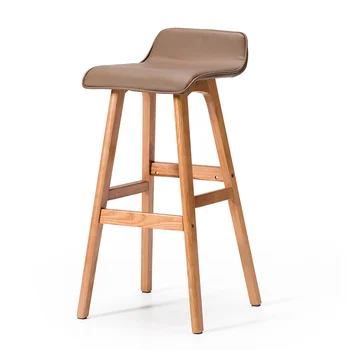 

Solid wood bar chair creative European stool simple retro high