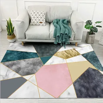 

Nordic Art Geometry pattern Carpets For Living Room Bedroom Carpet Fashion Kitchen Antiskid Floor Mat High Quality Home Area Rug