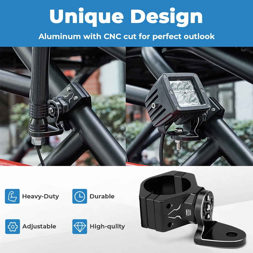 KEMIMOTO UTV Universal bandera luz látigo soporte de aluminio 1,75